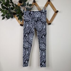 Onzie Mid Rise Skinny Floral Brocade Yoga Leggings Pants
